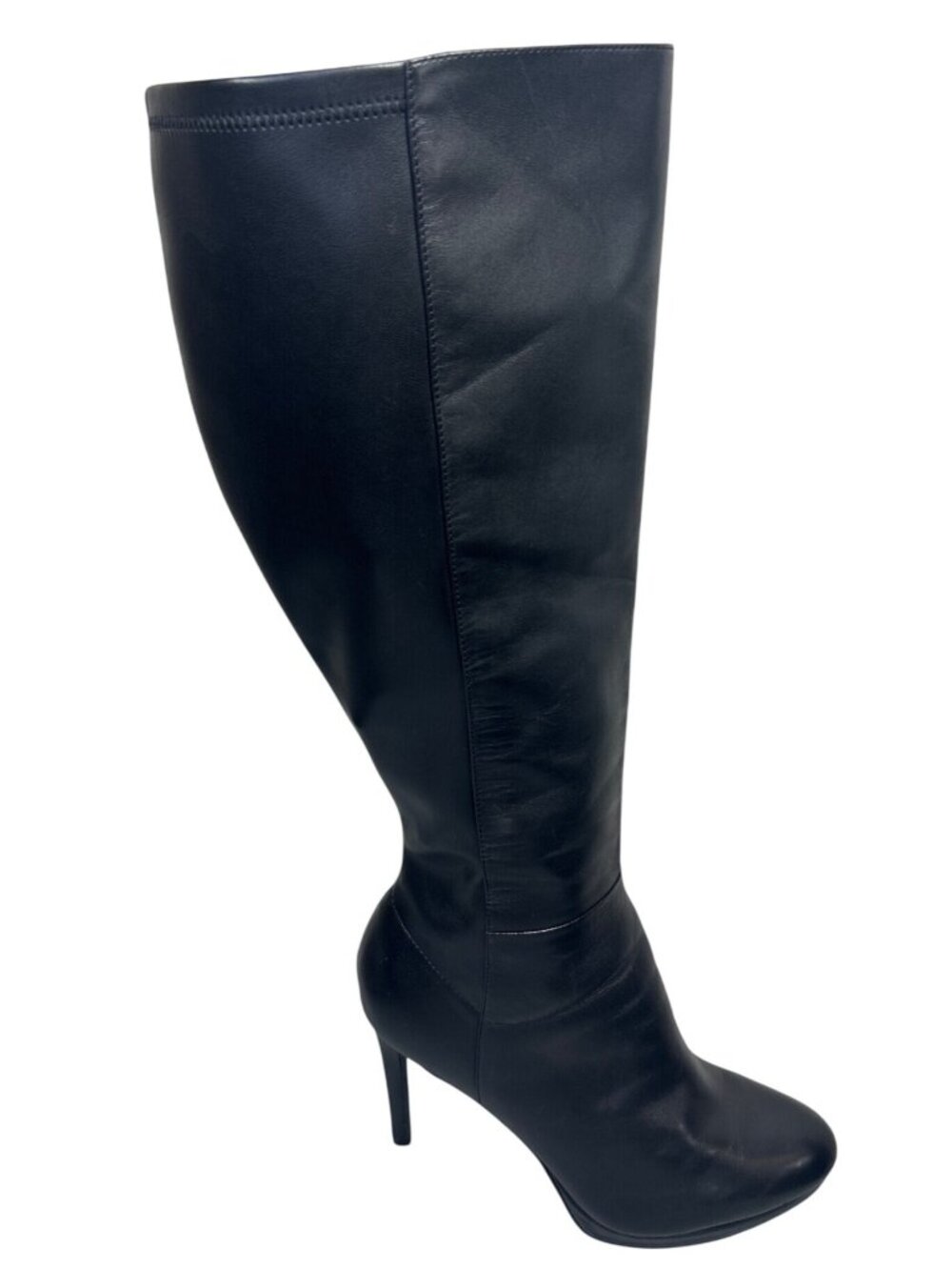Nine West Quizme Women's 9M Knee High Platform Boots Black Leather Stiletto EUC - Picture 5 of 16